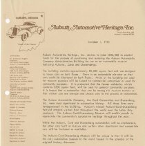 (535-01) Auburn Automotive Heritage, Inc. Newsletter, 1973