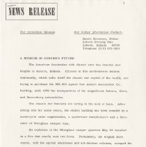 (540-01) ''A Museum in Auburn’s Future" Press Release, 1973