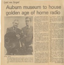 (560-01) Folder 560-Auburn Museum to House Golden Age of Home Radio