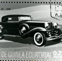 1930 Duesenberg Convertible Victoria on a stamp from Equatorial Guinea