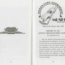 (917-01J)  A history of the Auburn Cord Duesenberg Club, Festival, Museum W