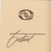 (917-01N)  A history of the Auburn Cord Duesenberg Club, Festival, Museum W