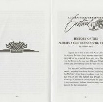 (917-01F)  A history of the Auburn Cord Duesenberg Club, Festival, Museum W