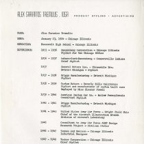 (332-01) Professional Biography of Alex Tremulis