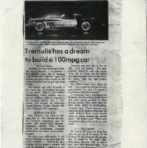 (333-01) Newspaper Article about Alex Tremulis