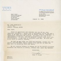 Letter to Jack Randinelli from Dean Kruse about being invited to his home