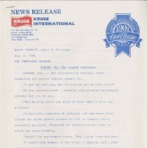 News release from Kruse International for the Auburn ’91 Auction. page 1