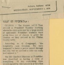 "Tour in Frankfort" The Evening Star, September 1, 1976