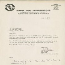 Letter to Jack Randinelli from Jim Corbin. July 16, 1985