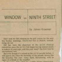 "Window on Ninth Street" The Evening Star, September 2, 1975