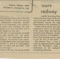 "ACD caravan tours Indianapolis speedway" The Evening Star, August 31, 1976