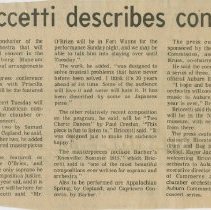 "Briccetti describes concert" The Evening Star, March 6, 1976