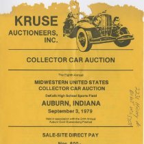 Kruse Auction Flyer, 1979