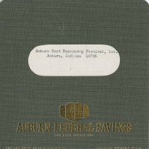 Auburn Federal Savings account closed on March 23, 1973 for ACD festival