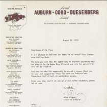 Letter to the press for the annual press conference and luncheon. 1973
