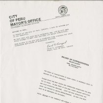 Letters from the City of Peru Mayor’s office and Board of Commissioners