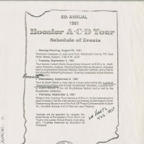 Edited Itinerary for the 6th Annual Hoosier A.C.D Tour, Page 2