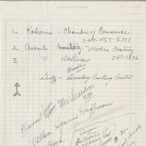 Numbers for the Kokomo Chamber of Commerce and other notes