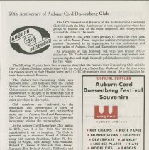 17th Annual Auburn-Cord-Duesenberg Festival Booklet, page 5