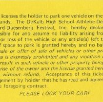 Auburn ’75 A.C.D Club Pass 1975, Back