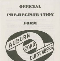 ACD Official Pre-Registration form for 21st Annual Reunion, 1976 cover