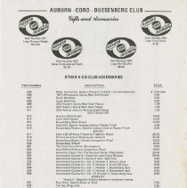 Auburn-Cord-Duesenberg Club Gifts and Accessories, page 1