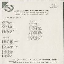 Table placements for members of the ACD Club, page 1
