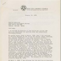 Letter from Charles McLaughlin for the position at ACD Museum. p. 1