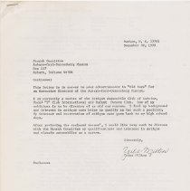 Letter to the search committee from Yates Milton December 30, 1975, page 1