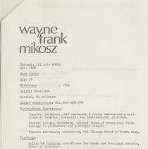 Letter to the search committee from Wayne Mikosz. December 11, 1975, page 2