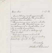 Letter to the search committee from Michael Robinson. January 13, 1976 p. 1