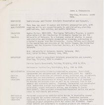 Resume of James Stokesbery, Page 1