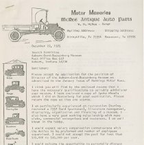 Letter to the search committee from William H. McRee. Dec. 22, 1975, p. 1