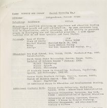 Letter to the search committee from K. Ray Fenley. December 17, 1975, p. 2