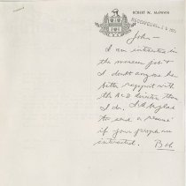 Letter from Bob McEwan, and a letter back from John Martin Smith. page 1