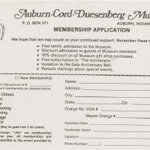 ACD Museum Membership Application, design 1