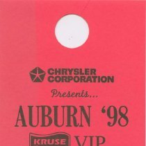 Auburn ’98 VIP Parking tag