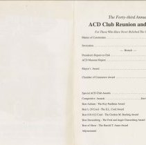 Auburn-Cord-Duesenberg Club 43rd Annual Awards Banquet Program, inside