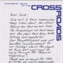 Letter to Jack from Ed and Judy