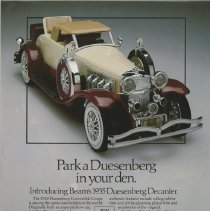 "Park A Duesenberg In Your Den," page 1