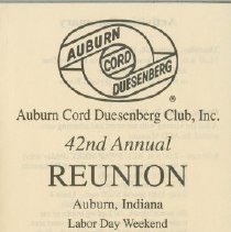 Auburn-Cord-Duesenberg Club 42nd Annual Reunion pamphlet