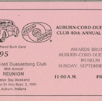 Auburn-Cord-Duesenberg Club Brunch ticket