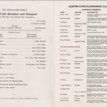 Auburn-Cord-Duesenberg Club 37th Annual Awards Banquet Program, inside