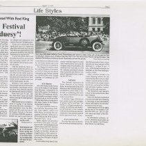 "ACD Festival is a ‘duesy’!" by Rod King. The Roanoke News, August 13, 1999