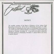 Notice of the monthly meeting of the Board of Directors on Nov. 17, 1999
