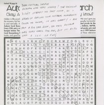 Word search with sticky note from BWS to Jack, September 21, 1999
