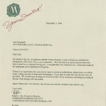 Letter to Jack Randinelli from Ralph Day as a welcome to Anderson