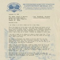 Letter to Bob and Jack from Rose Meldrum about their stop in Huntington