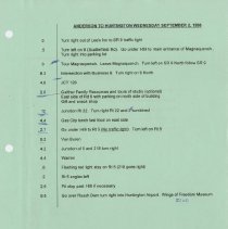 Anderson to Huntington directions, September 2, 1998, page 1