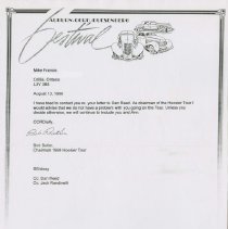 Letter to Mike Francis from Bob Butler. August 13, 1998